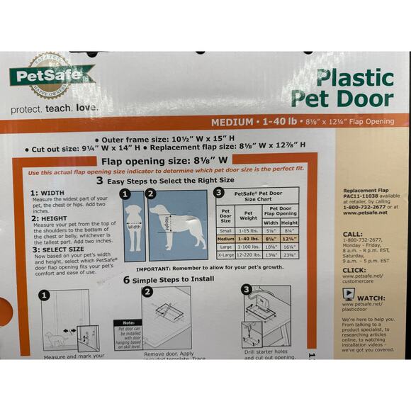 PetSafe Plastic Pet Door – Medium, For Dogs & Cats up to 40 lbs - Picture 6 of 9
